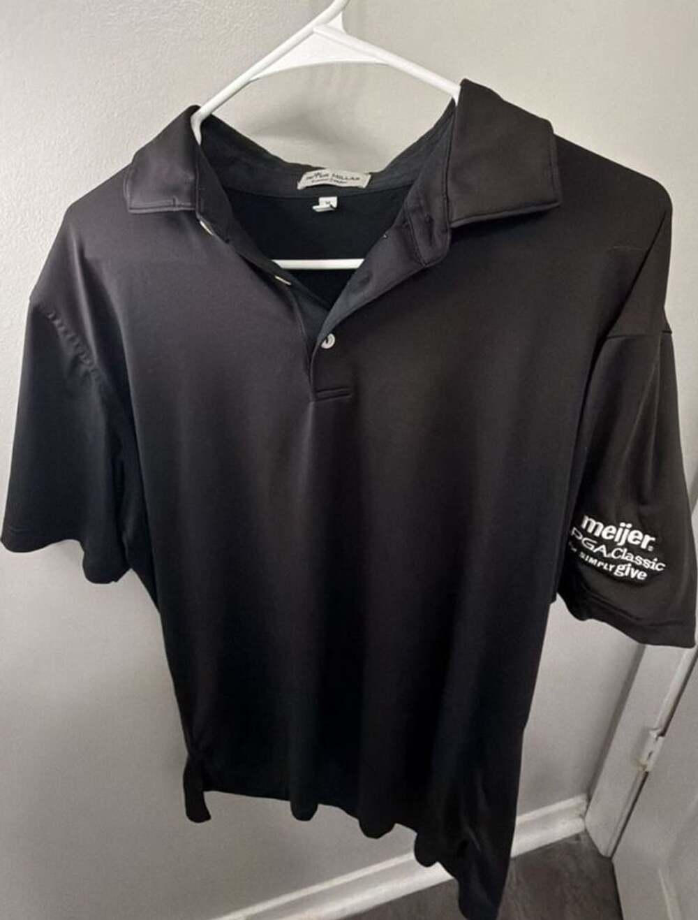 Peter Millar Mens M Meijer LPGA Classic Simply Give Black Golf Polo Shirt